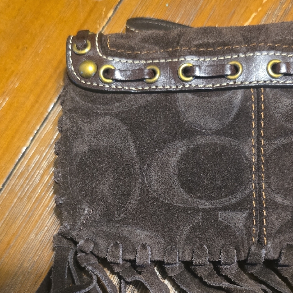 COACH Dark Brown Fringe Wristlet!Beautiful!!! - Picture 8 of 14